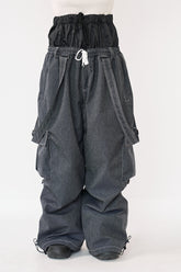 Doorek Snowboard Bib Pants - Loose-Fit Tech Denim for Park Lovers, 360° Mobility & Cold-Proof Construction